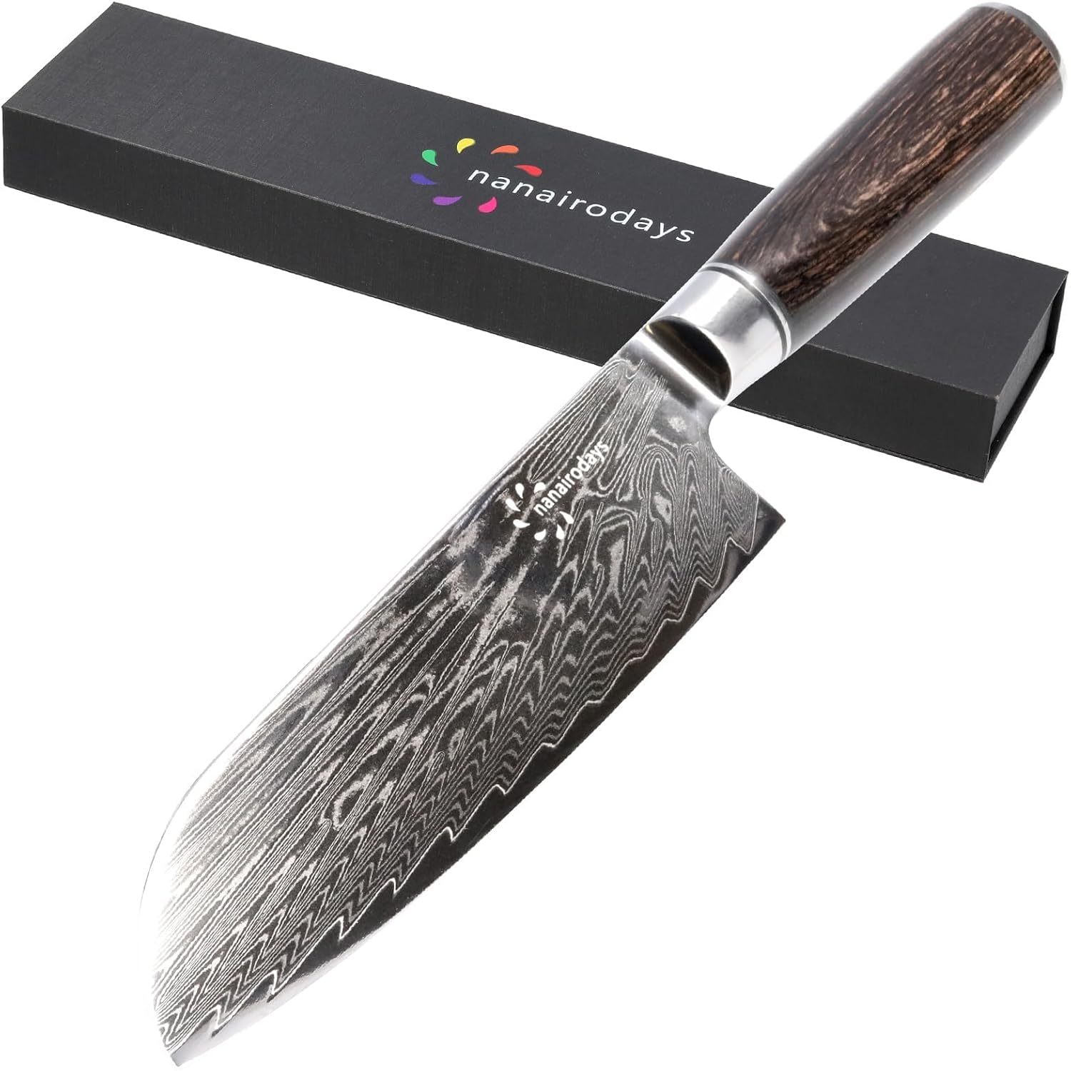 Santoku Knife, Blade Length: 7.1 inches (180 mm), Cookware, Cuts Good, Rust Resistant, Corrosion Resistant, Made in Japan, Super High Hardness VG10, Stylish, Elegant, Kitchen Utensils, Damascus Knife