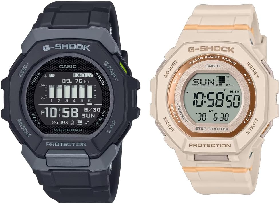 Casio GBD-300 / GMD-B300 Pair Watch with Bluetooth, black/beige
