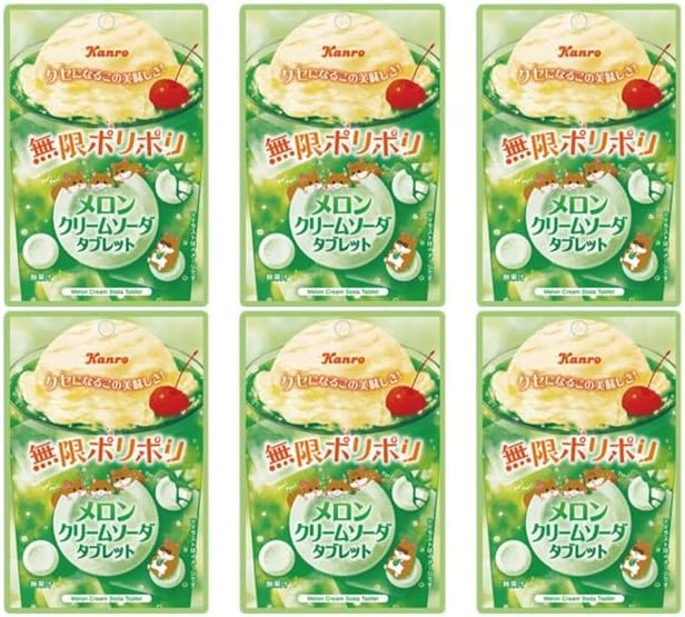 【ポリポリ食感】 無限ポリポリ メロンクリームソーダタブレット 17g 仕事中のリフレッシュ 勉強中の気分転換 ドライブのお供 小腹満たし (【定番】6袋)