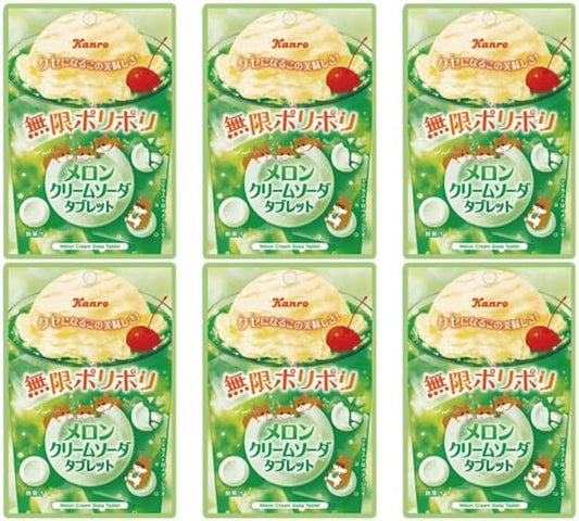 【ポリポリ食感】 無限ポリポリ メロンクリームソーダタブレット 17g 仕事中のリフレッシュ 勉強中の気分転換 ドライブのお供 小腹満たし (【定番】6袋)