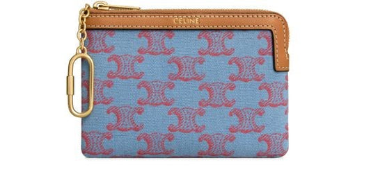 CELINE Coin purse in textile with Triomphe all over - Image 1