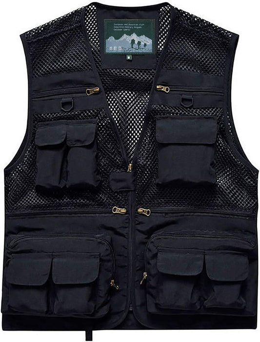 M's Life Outdoor Mesh Vest, Fishing, Photographer Vest, Breathable, Quick Drying, Multi-functional Jacket