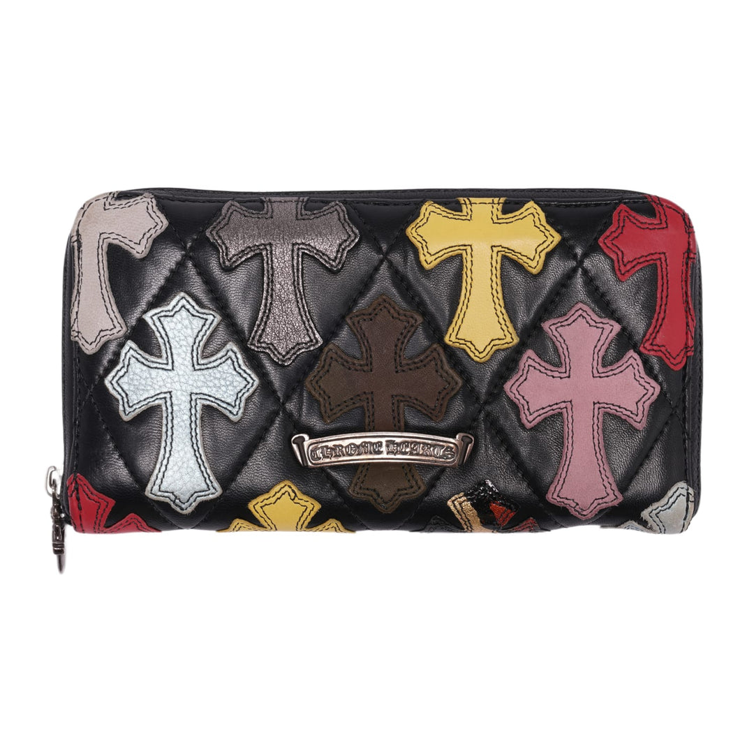 CHROME HEARTS 'MULTICOLOR CROSS PATCH' BLACK WALLET
