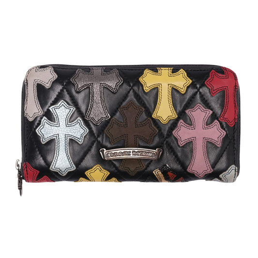 CHROME HEARTS 'MULTICOLOR CROSS PATCH' BLACK WALLET