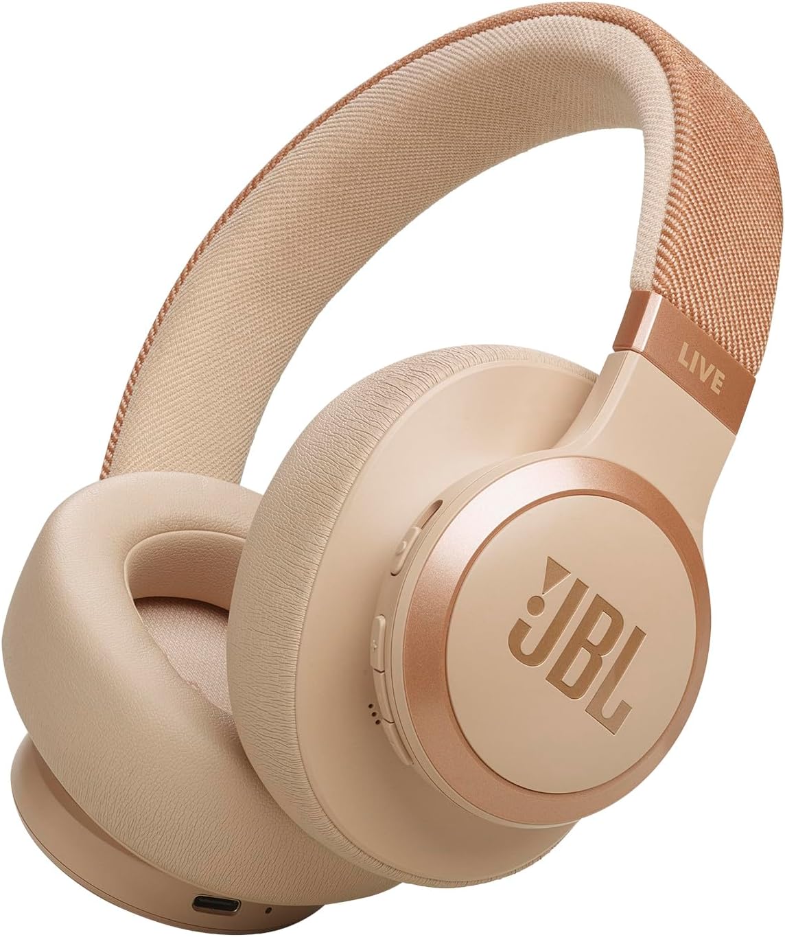 JBL LIVE 770 NC Style / Design / Hybrid Noise Cancelling / Bluetooth Enabled / Multi Point / Over Ear Headphones / Sandstone / JBLLIVE770NCSAT