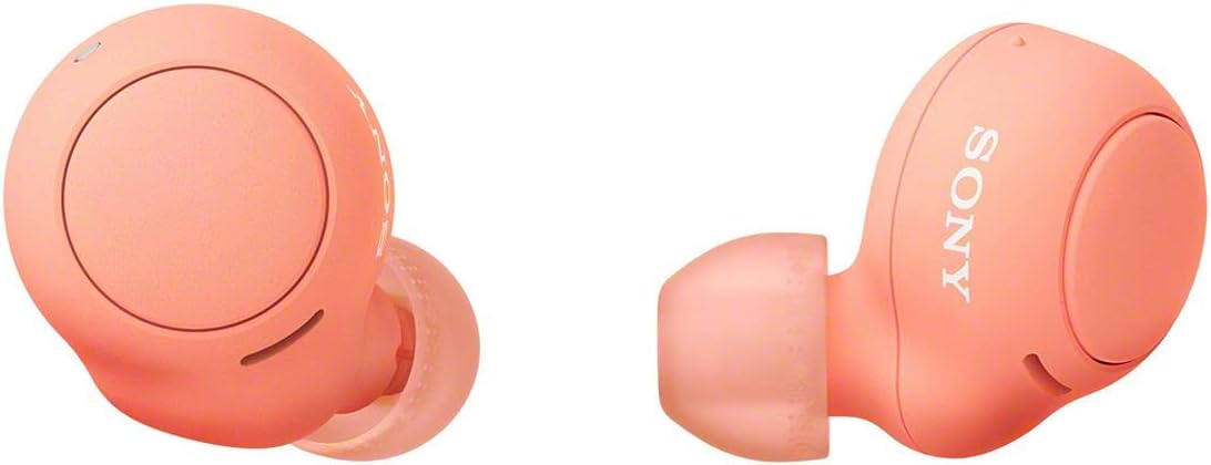 Sony WF-C500 WF-C500 Fully Wireless Earbuds, Lightweight, Small 0.2 oz (5.4 g), High Precision Call Quality, Easy Pairing, IPX4 Splashproof Performance, Coral Orange WF-C500 DZ