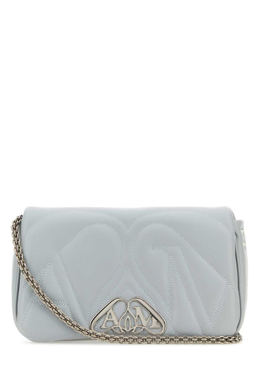 Alexander Mcqueen アレクサンダーマックイーンパウダーブルーレザースモールシールショルダーバッグ - Image 1