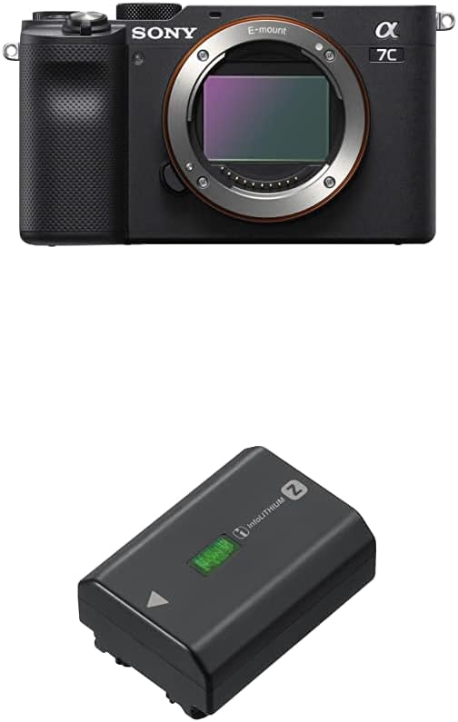 Sony World Full Size Mirrorless SLR α7C Body Black ILCE-7C B + Sony Rechargeable Battery Pack NP-FZ100