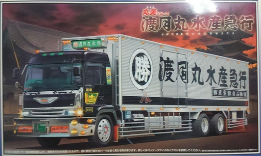 青島文化教材社 1/32 大型デコトラ No.57 丸美グループ 渡月丸水産急行 ロングシャーシ保冷車