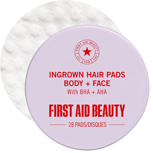 First Aid Beauty Ingrown Hair Pads Aftershave Treatment to Help Prevent Razor Bumps, Exfoliate Underarms & Bikini Area, Sensitive Skin