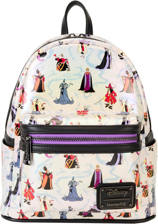 Loungefly Mini mochila iridiscente de villanos de Disney