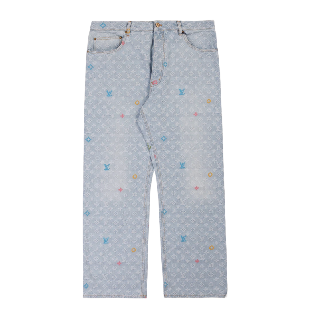 LOUIS VUITTON 'TYLER THE CREATOR' LIGHT BLUE MONOGRAM JEANS