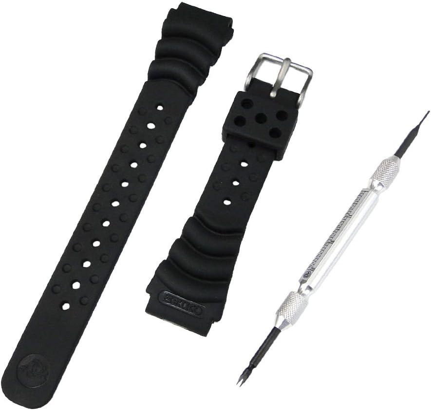 Seiko DB72BP Polyurethane Band for Divers, 0.7 inch (19 mm) Seiko Genuine Japanese Dealer, Spring Bar Remover, Simple Instruction Manual Included Set