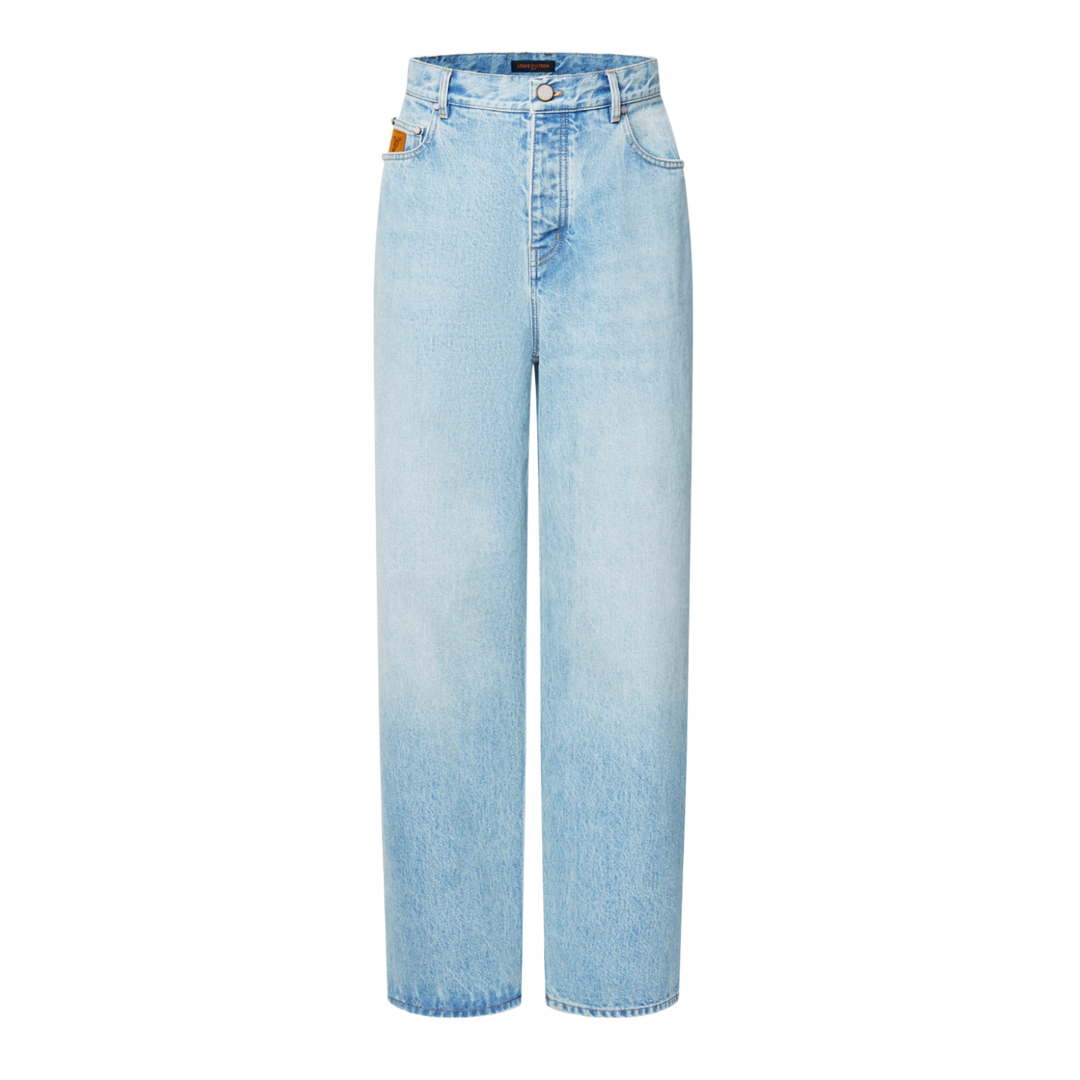 LOUIS VUITTON LIGHT WASH 'WIDE LEG FIT DENIM' PANTS