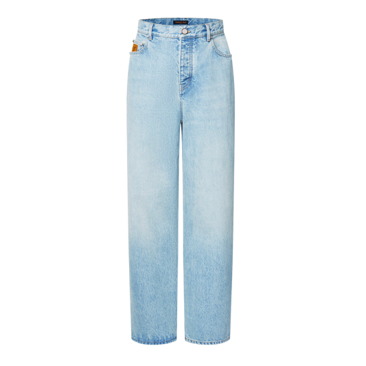 LOUIS VUITTON LIGHT WASH 'WIDE LEG FIT DENIM' PANTS