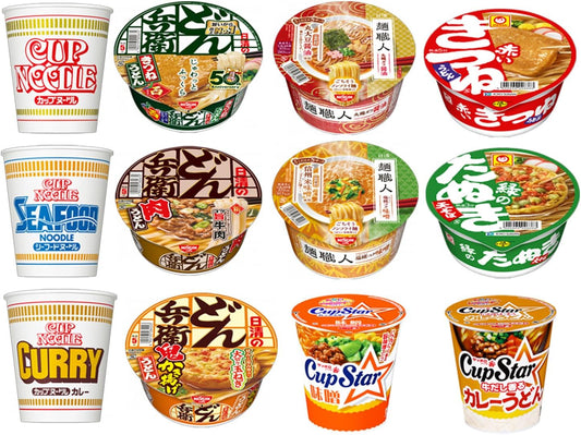 Nissin Toyo Suisan Cup Noodles, Ramen, Udon, Soba, 12 Types, Assortment Set (Trademark Registration Number: 6662120) (12 Types of Don Bee, Demon Kakiage Tempura Udon Noodles)