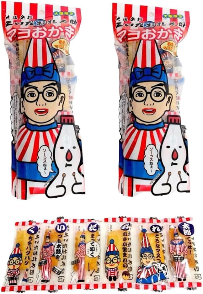 Osaka Limited Osaka Specialty [Kuidaore Taro Mayo Oka-ki] 2-Piece Set (45g x 2) Souvenir, Gift, Osaka Souvenir, Popular, Funny, Cute, Cracker, Sauce Mayonnaise Flavor, Present, Return Gift
