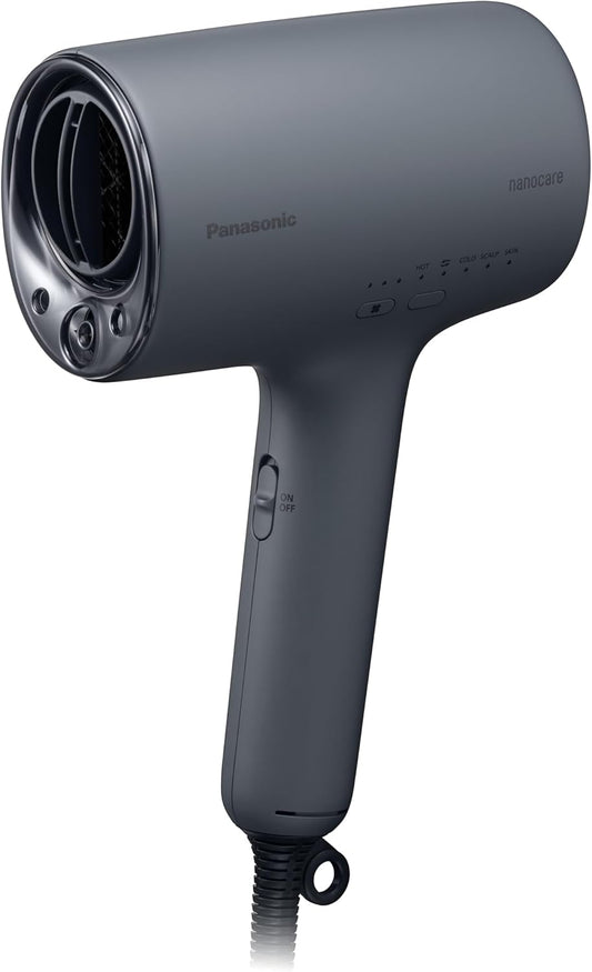 Panasonic NANOCARE EH-NA0K-K Hair Dryer, Equipped with High Penetration Nano & Minerals, Compact, Night Cap Nozzle, Charcoal Black