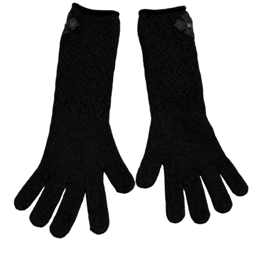 CHROME HEARTS 'CROSS PATCH SILVER LACE LONG GLOVES