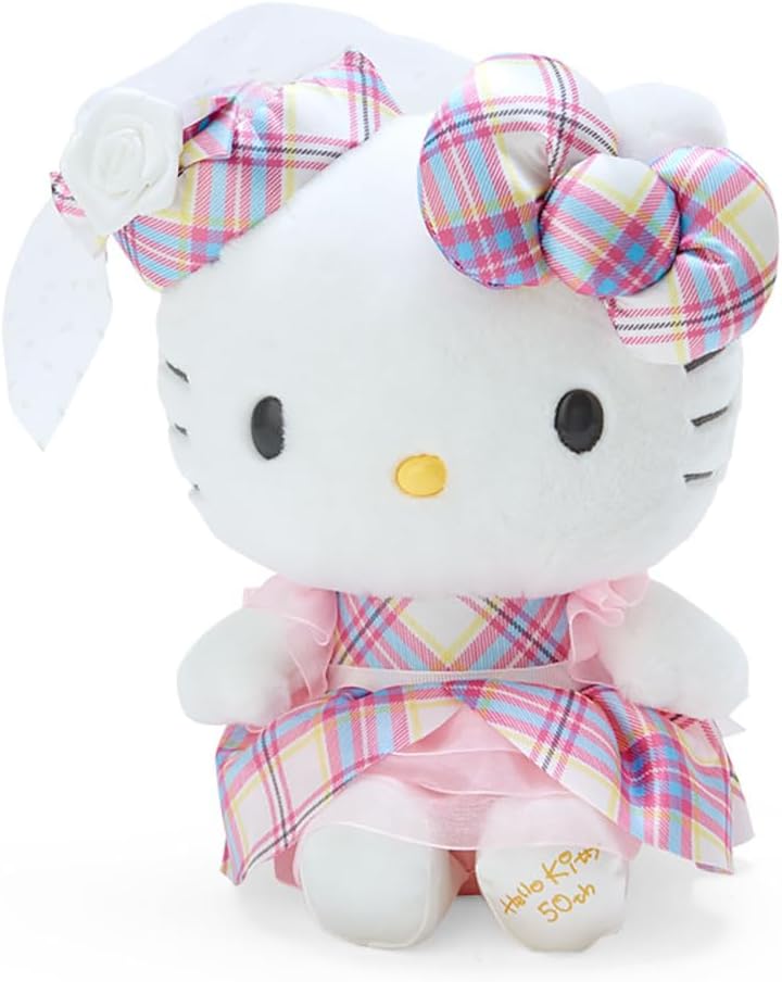 Sanrio 092177 Sanrio Hello Kitty Dress Tan Design Series Plush L Kitty Chan hello kitty 8.3 x 6.1 x 4.3 inches (21 x 15.6 x 11 cm) Character