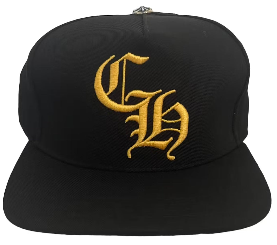CHROME HEARTS 'BLACK/YELLOW' 6 PANEL BLACK BASEBALL HAT