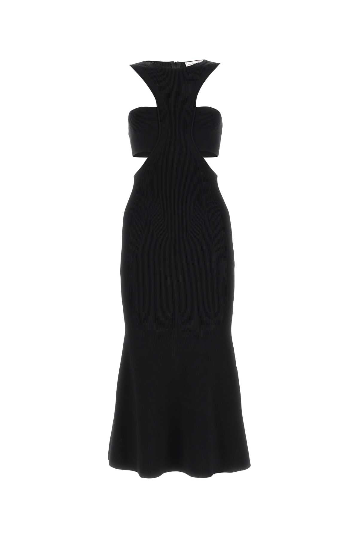 Alexander Mcqueen アレクサンダーマックイーンブラックビスコースブレンドドレス - Image 1