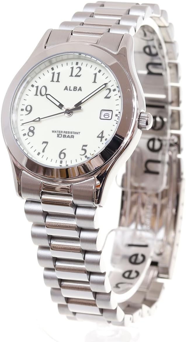 Seiko AQGK473 Men's Wristwatch, Alba, Standard Quartz, Silver, Silver, Bracelet Type