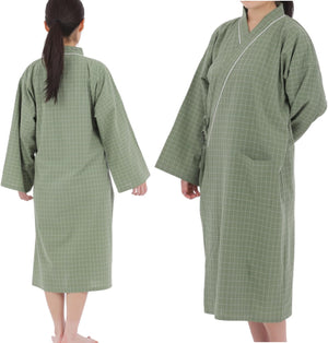 (Considered an Active Nurse) Loose Front Pajamas, Easy to Put On and Take Off, Full Open Type, 100% Cotton, Short Length, Hospital Hospital, Nursing Care, Seniors, Unisex, Yukata Style, Sleepwear