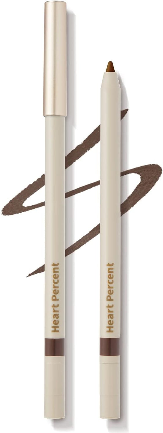 Heart Percent Dot On Mood Gel Eyeliner Pencil Dote On Mood Gel Eyeliner Pencil Waterproof Pencil Eyeliner / Tear Bag / Eyebrow / Concealer High Density Shadow Built-in Sharpener (02. Natural Brown)