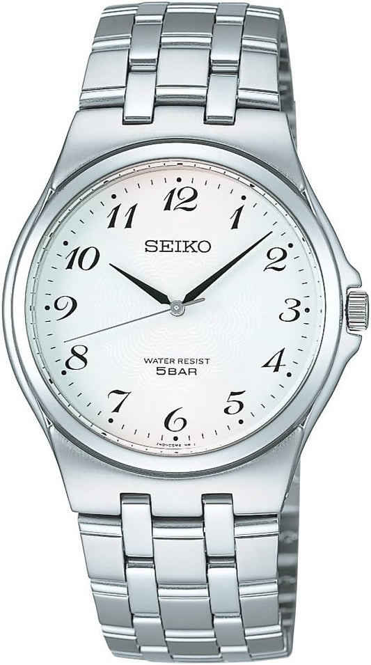 Seiko SCXP027 Men's SPIRIT Spirit Wristwatch, Silver/White (Full Arabic Numerals), watch