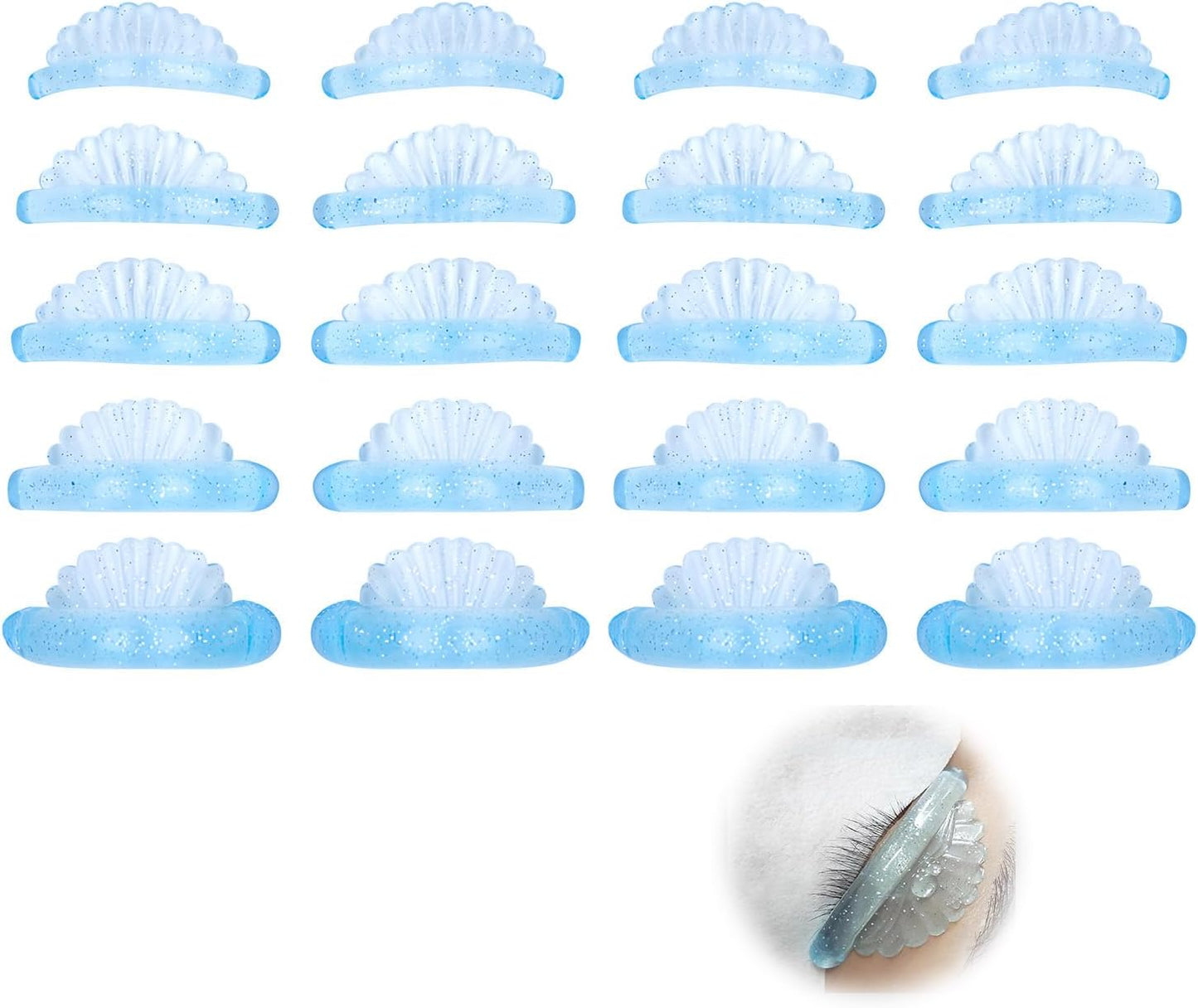 Eyelash Lifting Silicone Pads New Eyelash Perm Pads Perm Pads Self Adhesive Eyelash Perma Rod 10pcs/5 Sizes Reusable Eyelash Perma Rod Cute Shell Pearl Shape