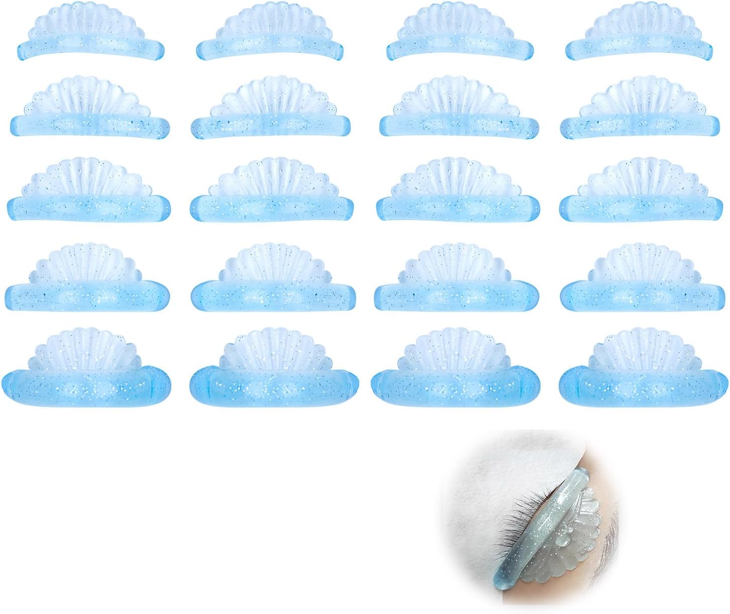Eyelash Lifting Silicone Pads New Eyelash Perm Pads Perm Pads Self Adhesive Eyelash Perma Rod 10pcs/5 Sizes Reusable Eyelash Perma Rod Cute Shell Pearl Shape