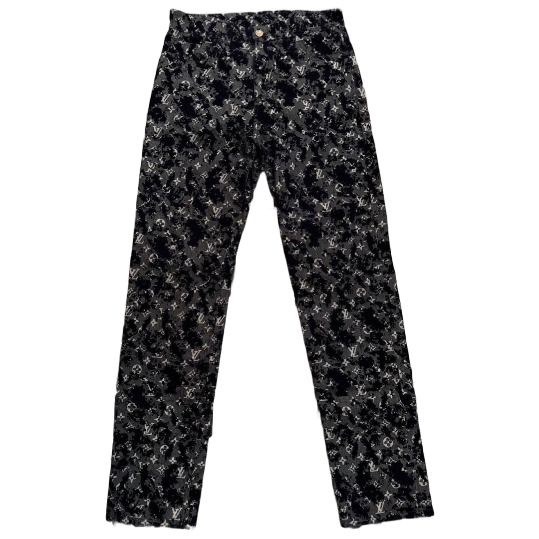 LOUIS VUITTON 'MONOGRAM FLOCK' SLIM JEANS