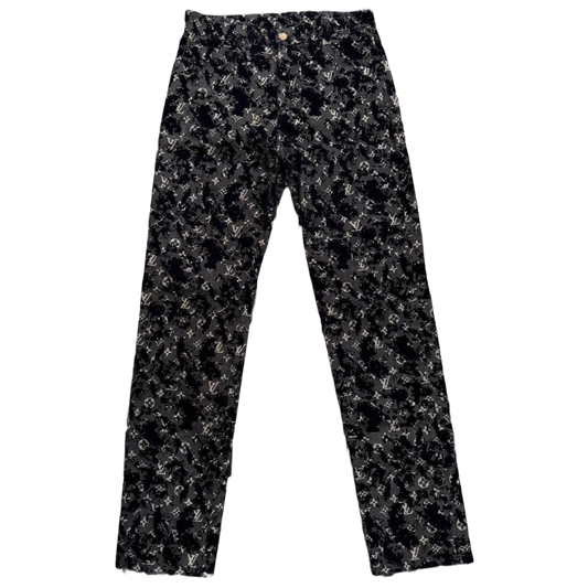 LOUIS VUITTON 'MONOGRAM FLOCK' SLIM JEANS