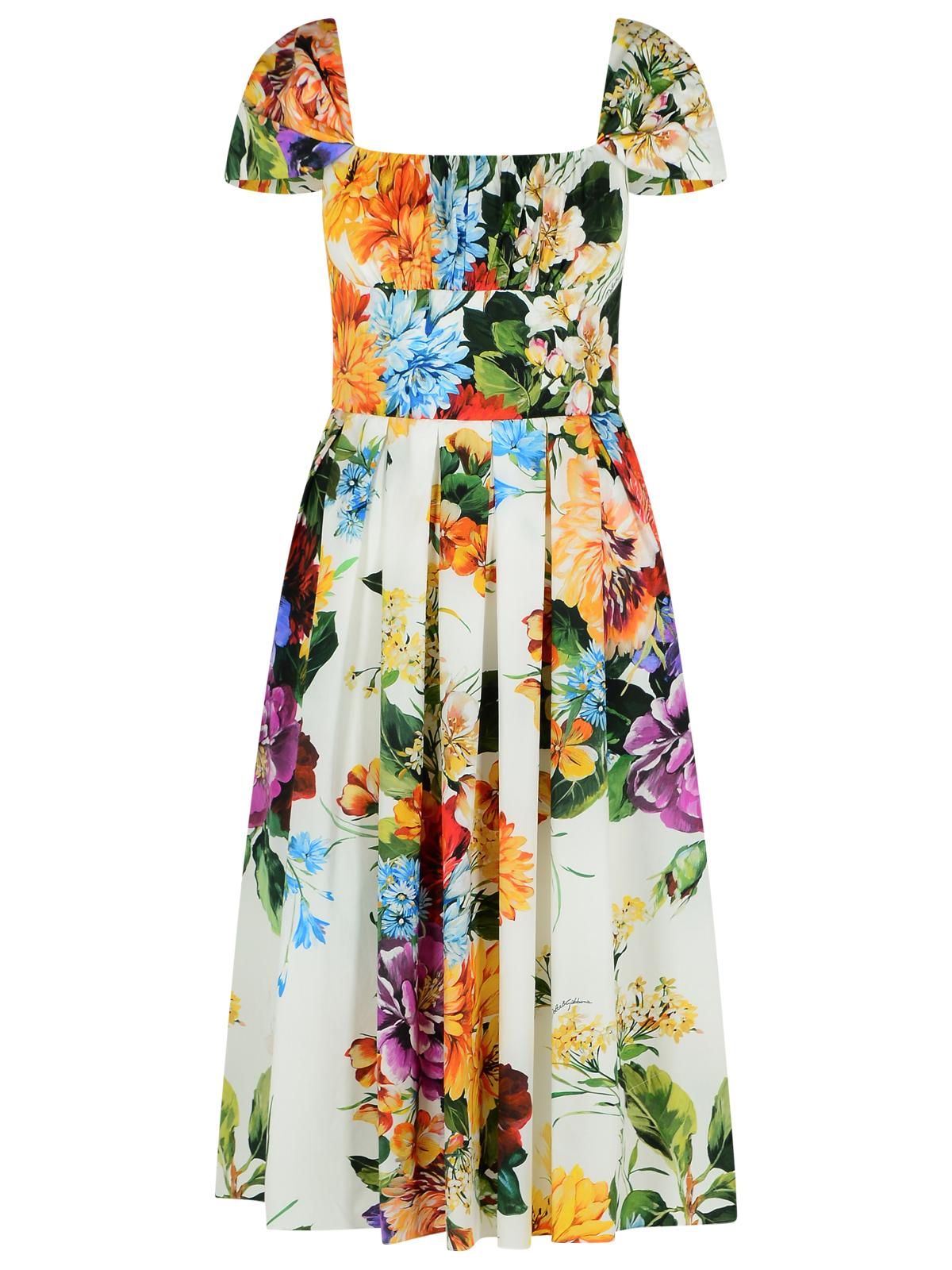 Dolce  Gabbana ドルチェ＆ガッバーナ「フィオラート」マルチカラーコットンドレス - Image 1