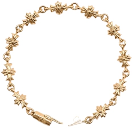 CHROME HEARTS 22K GOLD 'TINY E' BRACELET 13 LINK