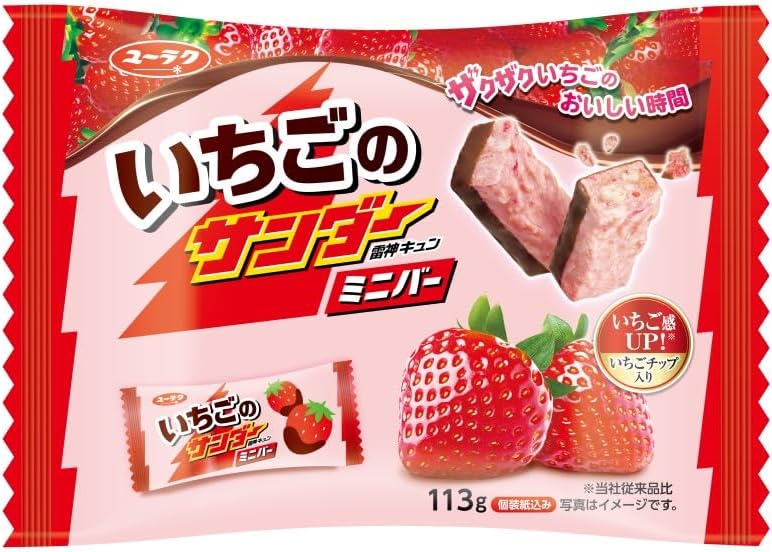 Yuraku Seika Strawberry Thunder Mini Bar, 4.0 oz (113 g)