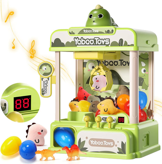 Crane Game Toy, Skirfy Educational Toy, Dinosaur Design, Ambient Music, Coin-operated, Strong Grip, USB Rechargeable, Battery Operated, Tabletop Game, Toy, Dinosaur, Figure, Plushie, Capsule, Prize