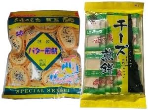 Tohoku Limited Aomori Prefecture Limited Shibukawa Confectionery Specialties of Tohoku [Special Butter Senbei] Convenient Storage Chuck Bag for Easy Storage, 16 Pieces (Cheese Senbei Senbei), Set of