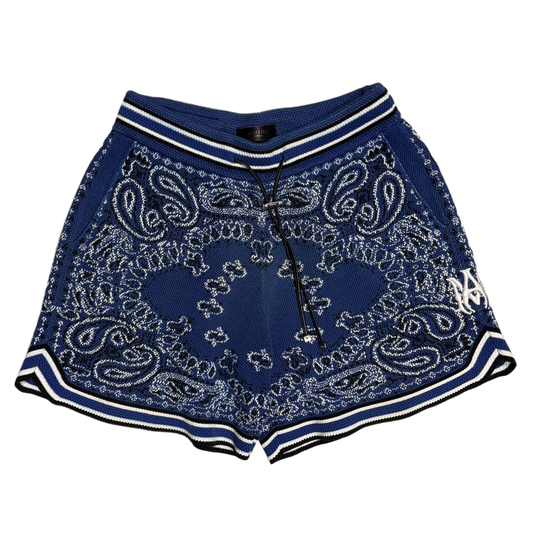 AMIRI 'BLUE PAISLEY' KNITTED SHORTS