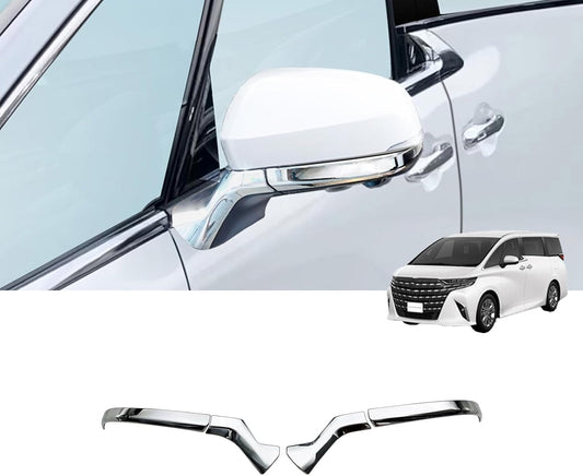 [GIKAKU] New Alphard 40 Series Vellfire 40 Series Accessory Parts Door Mirror Garnish Garnish Door Mirror Cover Exterior Custom Parts Vehicle Specific Design STYLE 2 (Bright Silver)