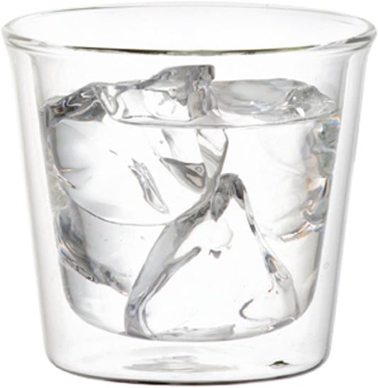 KINTO CAST Double Wall Rock Glass, 8.5 fl oz (250 ml), Heat Resistant Glass, Double Wall Construction, Microwave and Dishwasher Safe 21430