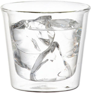 KINTO CAST Double Wall Rock Glass, 8.5 fl oz (250 ml), Heat Resistant Glass, Double Wall Construction, Microwave and Dishwasher Safe 21430