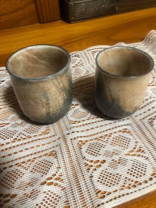 伝統工芸品 萩焼 椿窯天鵬山 夫婦湯呑み