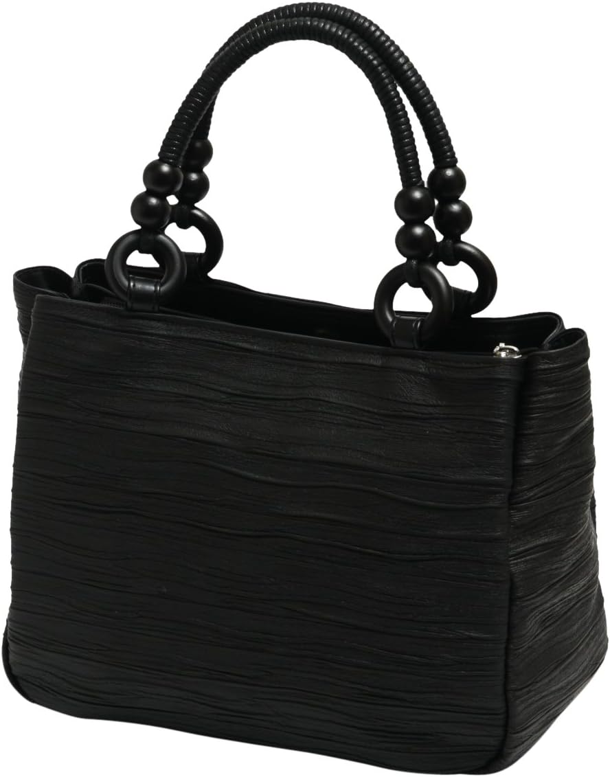 Hasegawa Pleated Processed Kimono Western Style Handbag (Red, Gray, Black) M/S Made in Japan