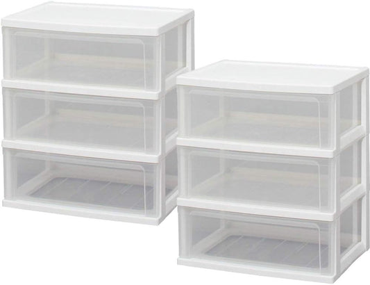 Iris Ohyama W-543 Chest Wide (Set of 3 Tiers x 2 Pieces) Made in Japan, Finished Product Width 21.3 x Depth 15.7 x Height 24.6 inches (54 x 40 x 62.5 cm), Plastic Top Plate