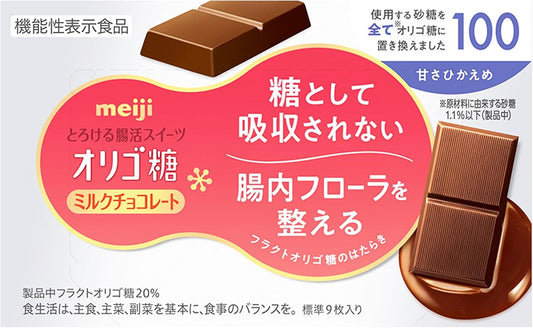 Meiji Meiji Oligosaccharide Milk Chocolate 100, 1.6 oz (45 g) x 5 Packs