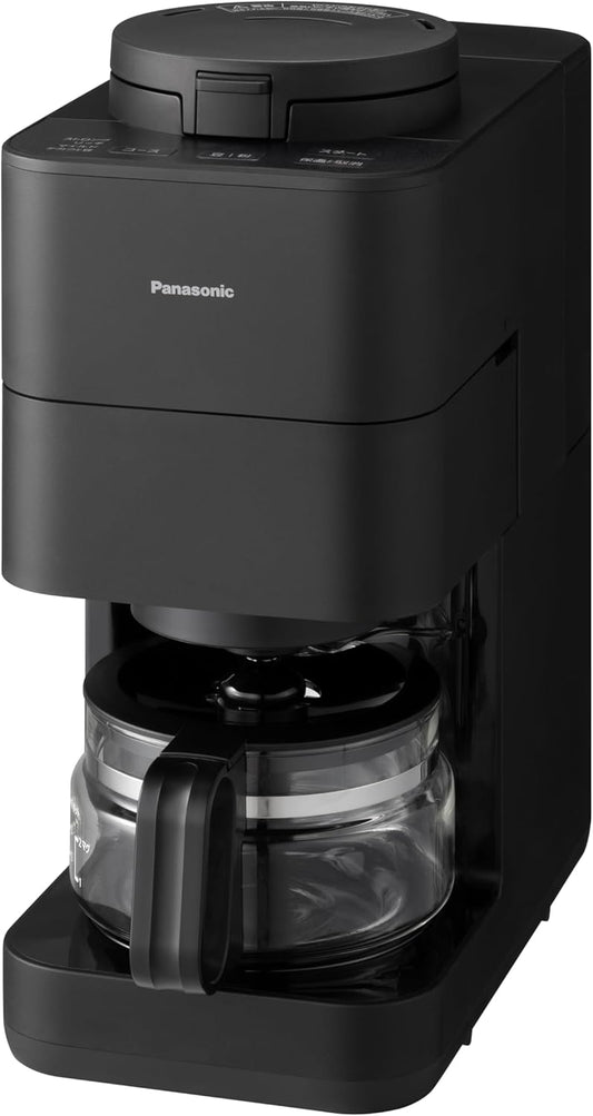 Panasonic NC-A58-K Coffee Maker, Fully Automatic with Mill, Boiling Water Purification Function, Equipped with Decafe Bean Course, Black
