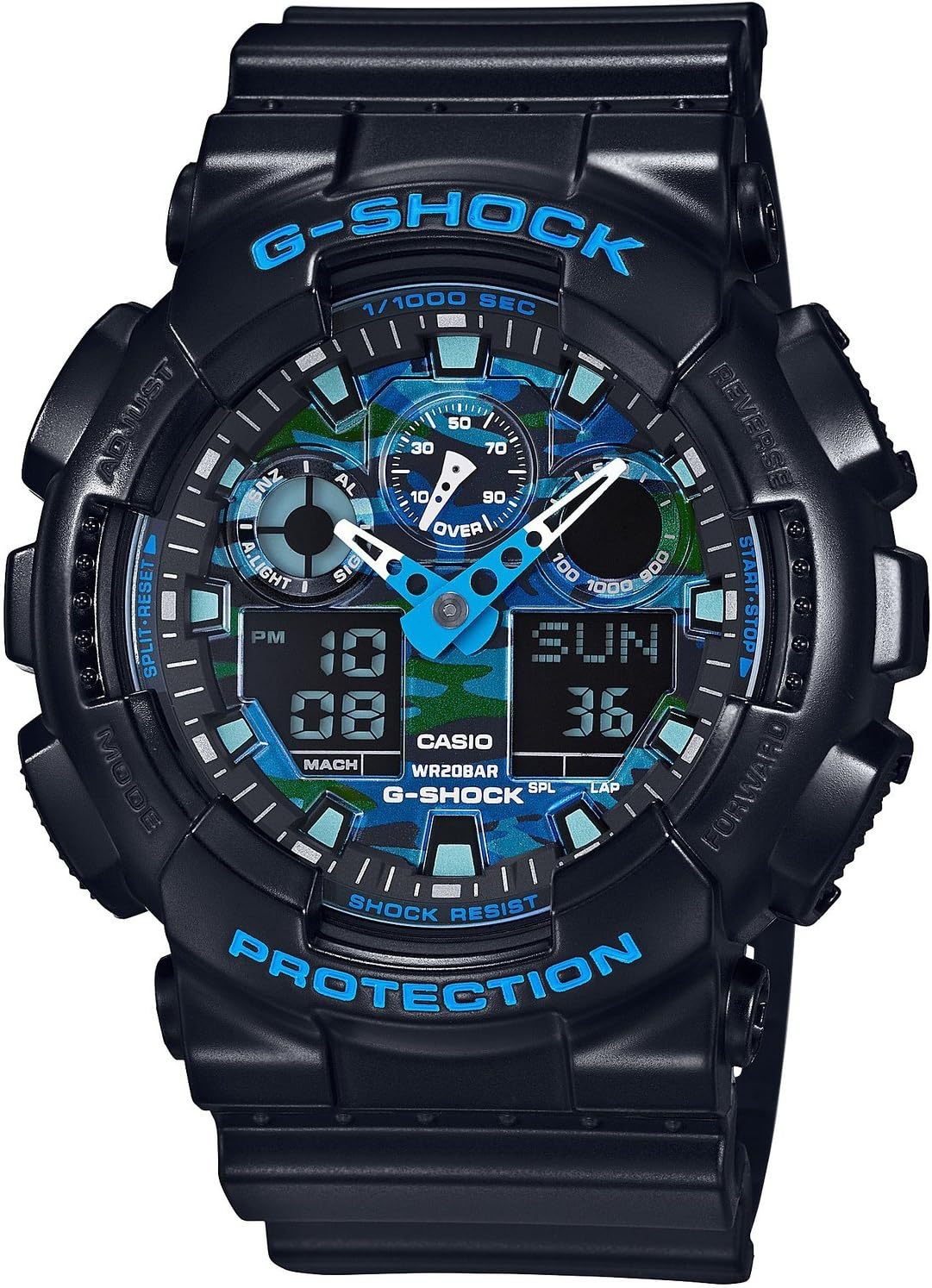 Casio G-Shock Quartz Men's Watch GA-100CB-1A Blue Camouflage