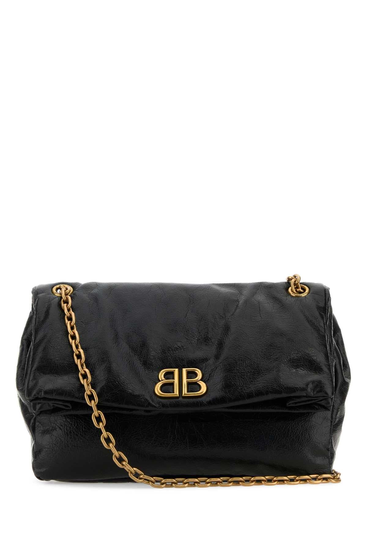 Balenciaga バレンシアガブラックレザーミディアムモナコショルダーバッグ - Image 1